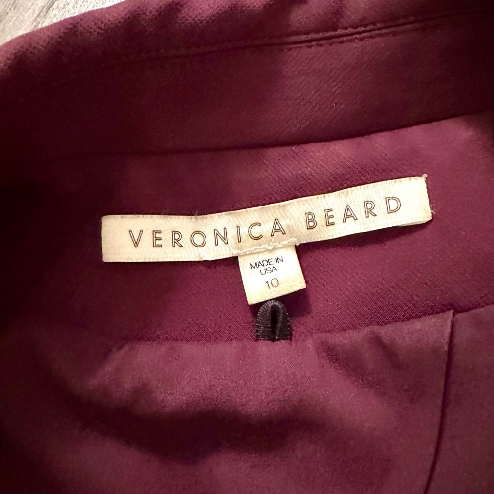 Veronica Beard Scuba Knit Blazer in Burgundy Work Ponte Stretch Size 10 - Picture 6 of 10